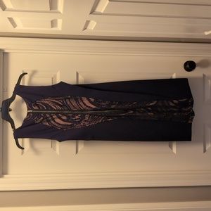 BCBG Navy blue lace sleeveless dress